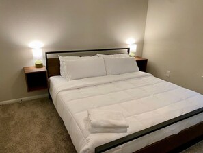 2 bedrooms, desk, iron/ironing board, travel cot