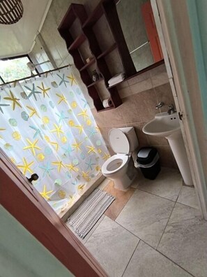 Shower, towels, soap