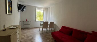 Central BaĆĄka Voda Beachfront Apartment with AC, WiFi, parking & a stunning view