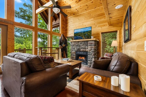 Smart TV, fireplace