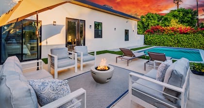 Modern LA Pool Home · Fire Pit · Sleeps 6 · 20 min to Universal · SoFi 22 mi