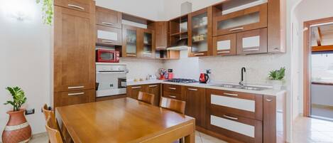 Fridge, oven, stovetop, dishwasher