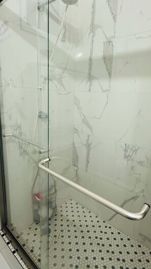 Hair dryer, towels, toilet paper