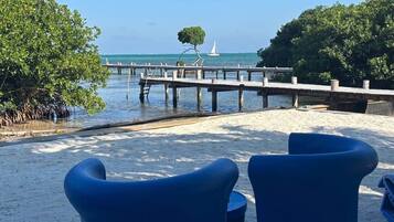 On the beach, beach towels