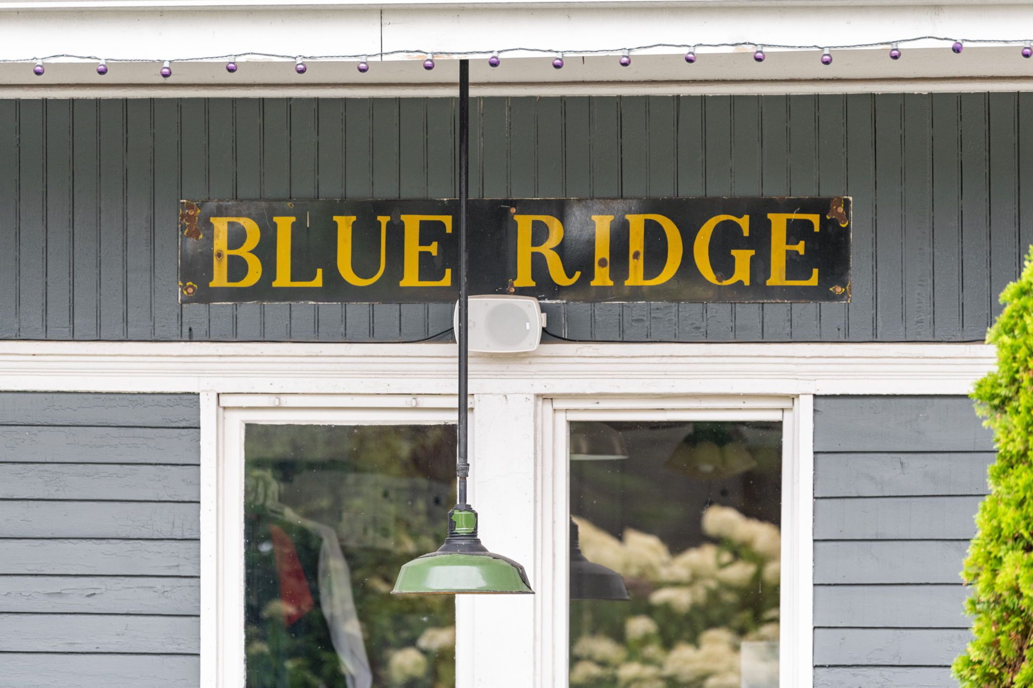 A building with a sign that reads "BLUE RIDGE" above the entrance.
