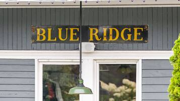 A building with a sign that reads "BLUE RIDGE" above the entrance.