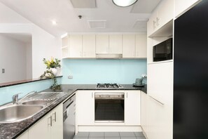 Microwave, stovetop, dishwasher