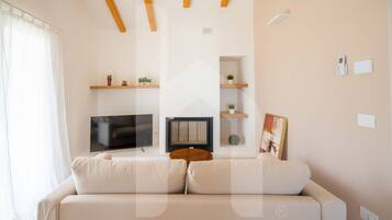 Télévision, cheminée