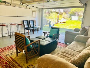 Fireplace, table football