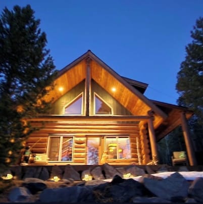 Gorgeous Log Cabin with Hot Tub & Theater near Snowmobile & SXS Trails & Lakes!