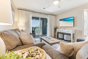 Smart TV, books, stereo - Newly Listed Ocean View and Dog Friendly Condo on Oak Island (Oak Island)