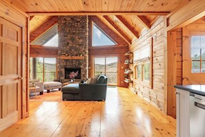 Smart TV, fireplace, ping pong