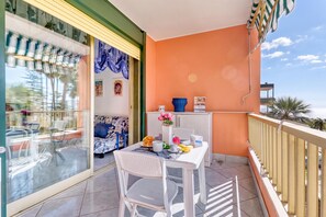 Family Apartment, 1 Bedroom, Microwave (Imperiale Residence Bilocale with) | Outdoor dining - Imperiale Residence Bilocale With Terrace and A/C (Sanremo)