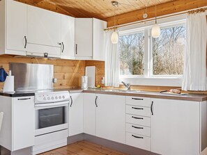 Fridge, microwave, cookware/dishes/utensils
