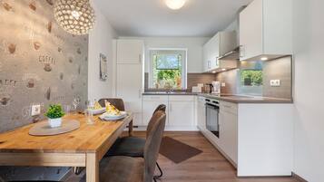 Fridge, oven, stovetop, dishwasher