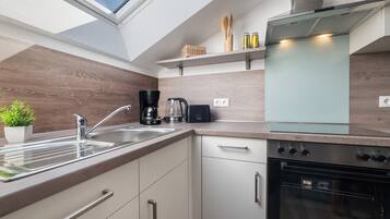 Fridge, oven, stovetop, dishwasher