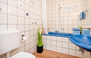 Douche, séchoir à cheveux, serviettes fournies