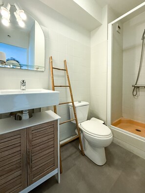 Dusche, Haartrockner, Handtücher