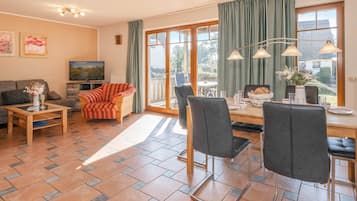 TV, DVD player, books