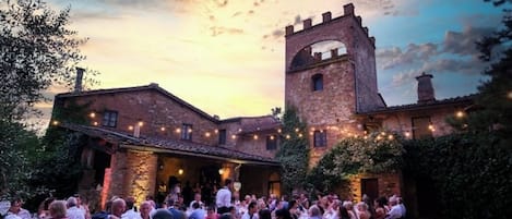 Outdoor banquet area