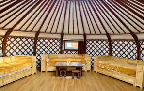 Superior Quadruple Room, Private Bathroom, Mountainside | Desk, laptop workspace, bed sheets - Khumug Tour Resort (Ulaanbaatar)