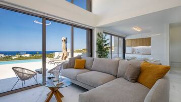 Villa, 5 Bedrooms, Sea View | Living area | Smart TV, Netflix, streaming services