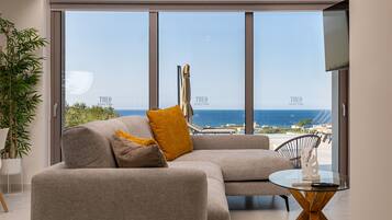 Vila, 5 quartos, vista para o mar | Área de estar | Smart TV, Netflix, serviços de streaming