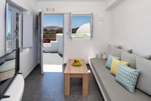 NG Maisonette with Private Hot Tub | Living area | Flat-screen TV - Petit Village (Fira)