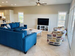 Smart TV - Experience oceanfront luxury at FINS, a spacious 10-bedroom retreat in Holden Beach. (Holden Beach)