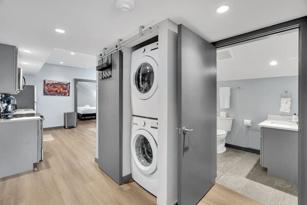 Hair dryer, towels