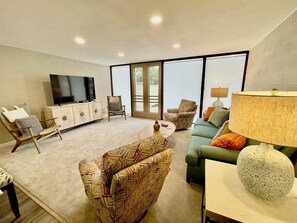 Townhome, Multiple Beds, Pool Access, Beach View (S. RODNEY 25) | Living area | TV - S. Rodney 25 (Rehoboth Beach)