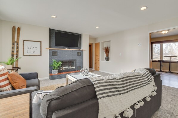 Apartment (2 Bedrooms) | Interior - Fire Pit, Waterfront + Boat Dock: Detroit Lake Gem (Detroit Lakes)