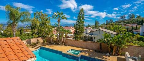 Outdoor pool, sun loungers