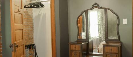 A large closet to hang your clothes.