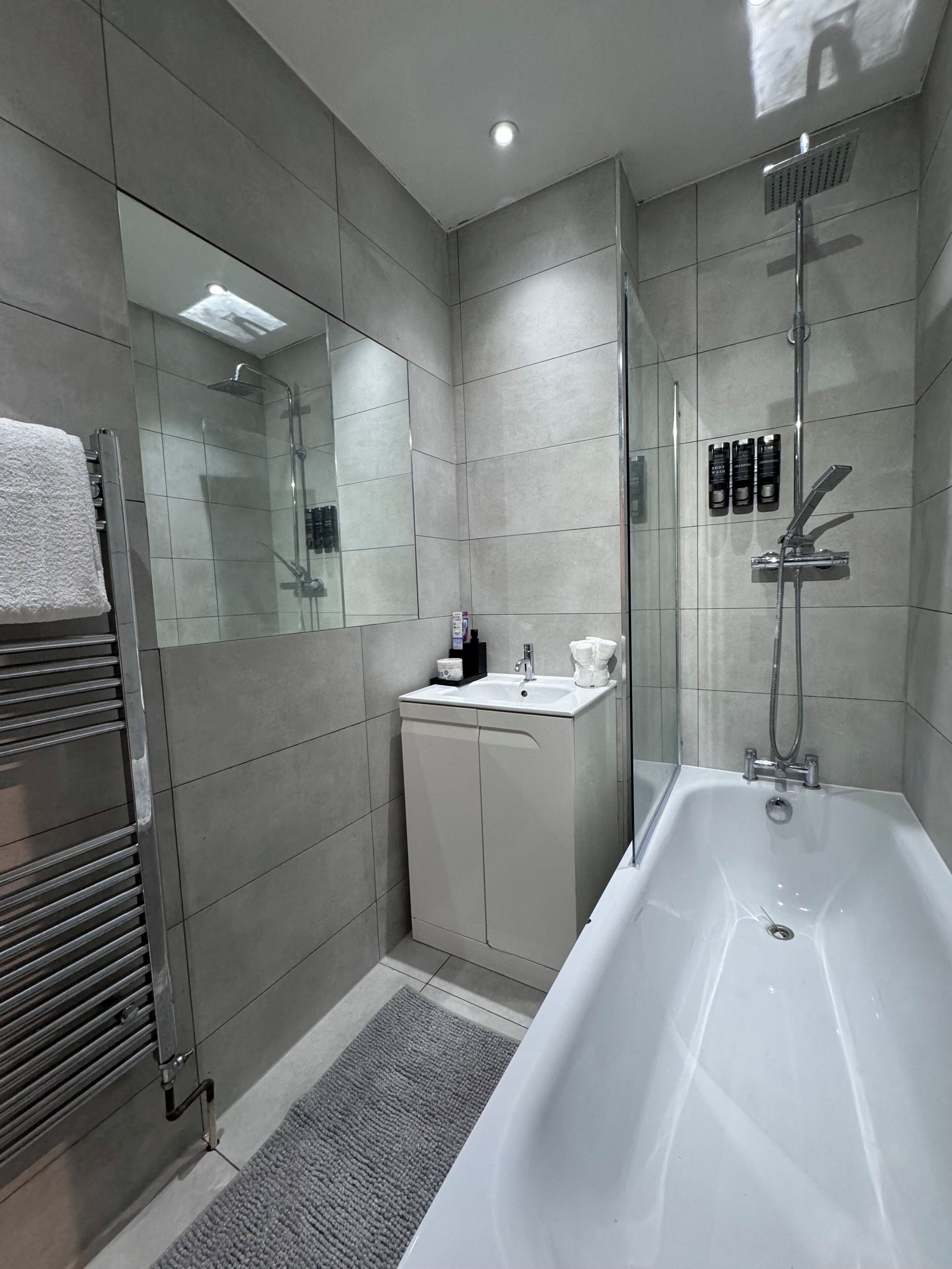 Hair dryer, towels