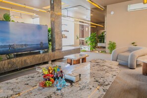 Standard Chalet, Private Pool | Living area | Smart TV