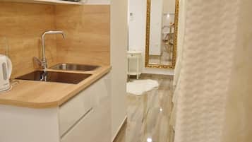 Classic Studio, City View | Private kitchen | Mini-fridge, electric kettle, freezer