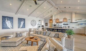 Smart TV, fireplace, foosball, table tennis