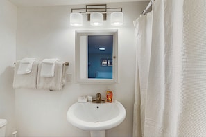 Hair dryer, towels
