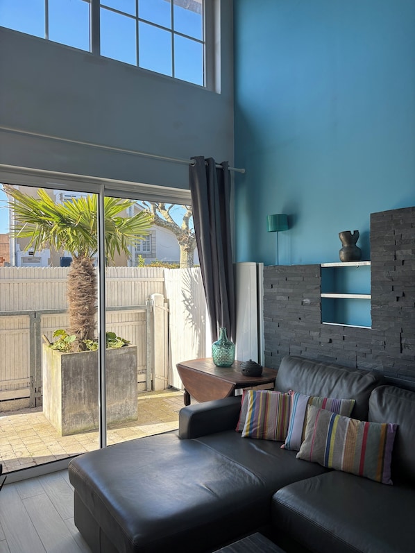 TV connectée, cheminée, jeux vidéo, lecteur de DVD