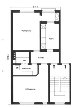 Floor plan - Executive 1BR flat, city center (Hammer 1) (Zürich)