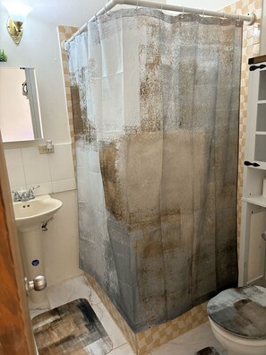 Shower, towels, soap, toilet paper - Cozy studio in amazing Saint John's with WIFI, AC, short walk to the beach. (Saint John's)