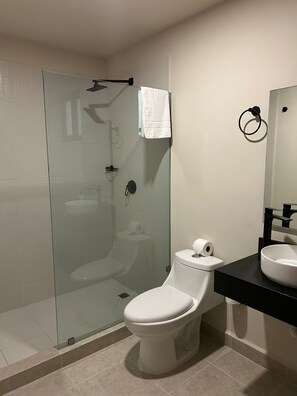 Dusche, Haartrockner, Handtücher