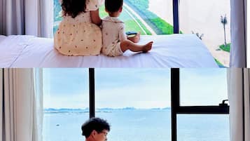 Luxury Apartment, Ocean View | Desk, laptop workspace, blackout curtains, soundproofing