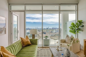 Apartment, Pool Access, Beach View (2 Bedrooms) | Living area | 43-inch LED TV with cable channels