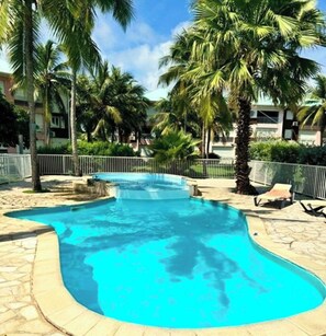 Outdoor pool - CRYSTAL GOLF BEACH apartment with sea view, swimming pools, 3 hectare park (Saint-François)