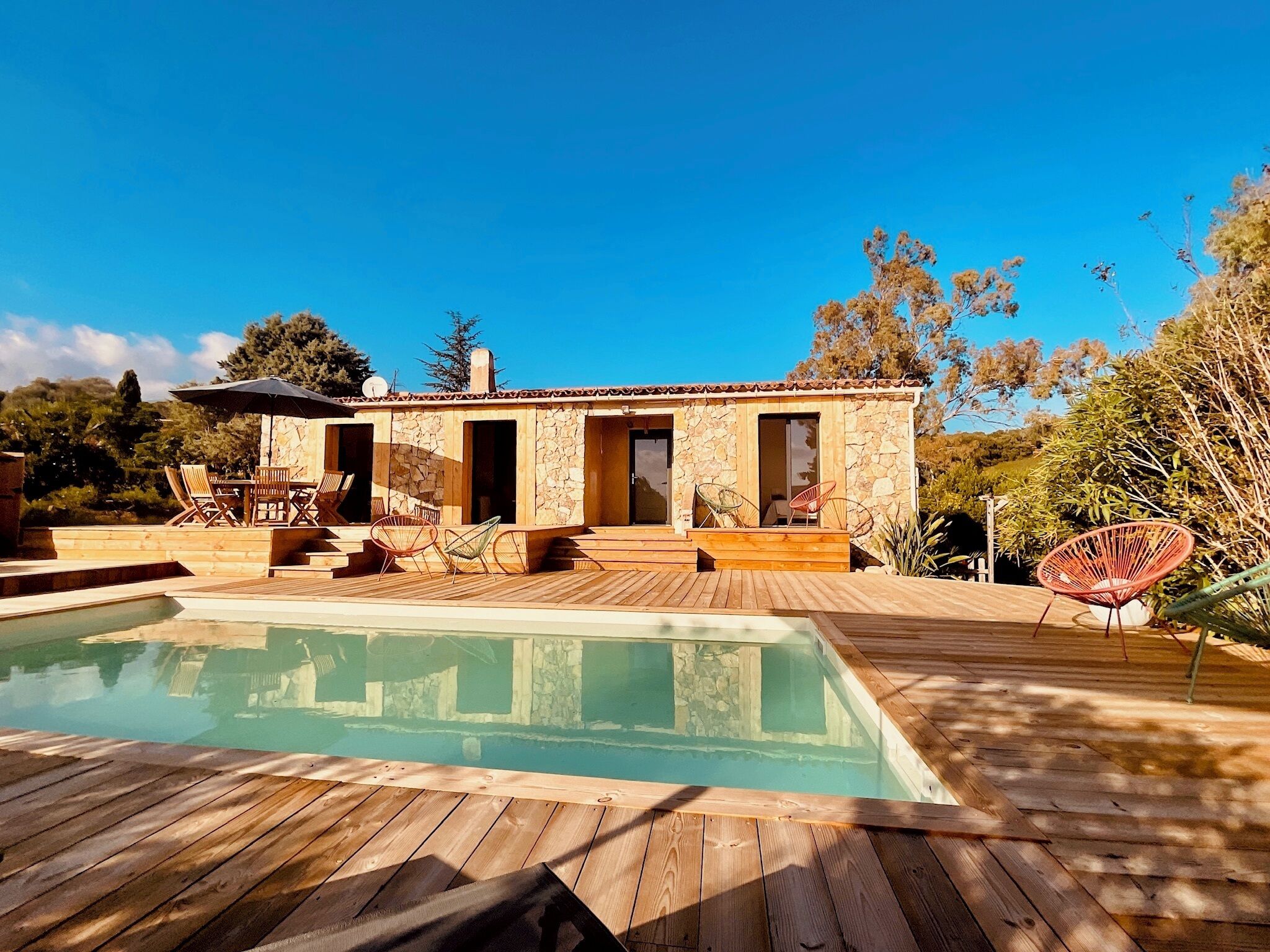 Utendørsbasseng og et oppvarmet basseng