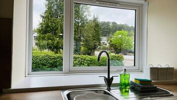 Fridge, microwave, oven, toaster