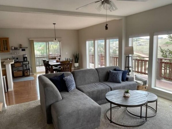 Smart TV, fireplace, computer monitors