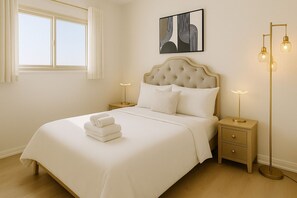 4 bedrooms, iron/ironing board, WiFi, bed sheets